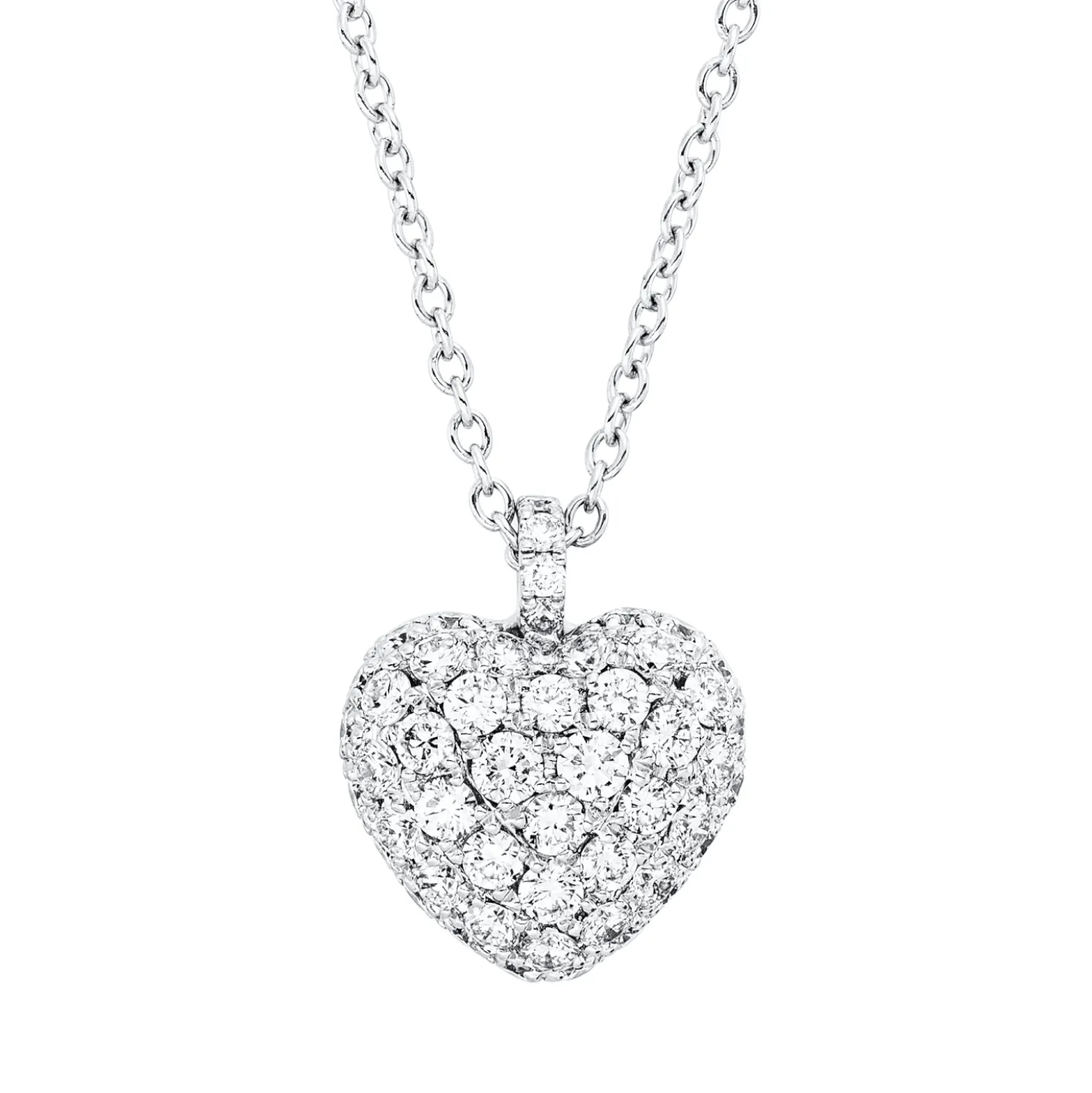 Collier Herz aus 750 Gold Weißgold 52 Brillanten 0,73ct TW-VSI/SI L:41cm