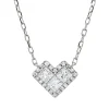Collier Herz aus 750 Gold Weißgold 25 Diamanten 0,4ct L:45,7cm
