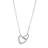 Collier Herz aus 750 Gold Weißgold 20 Diamanten 0,24ct TW-PI L:45,7cm