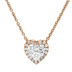 Collier Herz aus 750 Gold weiß/rot 24 Diamanten 0,17ct TW-SI L:45,7cm
