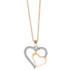 Collier 2 Herzen 750 Rotgold 25 Brillanten 0,21ct TW-SI L:42cm Fassung rhodiniert