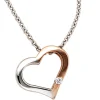 Collier Herz für Damen mit Diamant 0.015Ct W/SI 585 Gold rot weiß Halsschmuck