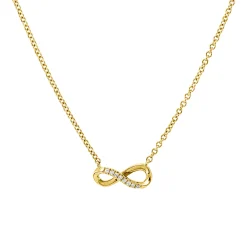 Collier Infinity aus 750 Gold Gelbgold 8 Brillanten 0,03ct TW-SI L:45,7cm