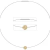 Collier Kette aus Edelstahl mit Anhänger aus 585 Gold Gelbgold mattiert 42cm