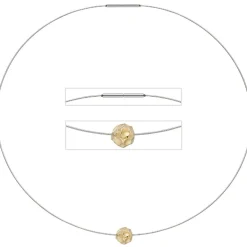 Collier Kette aus Edelstahl mit Anhänger aus 585 Gold Gelbgold mattiert 42cm