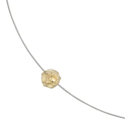 Collier Kette aus Edelstahl mit Anhänger aus 585 Gold Gelbgold mattiert 42cm