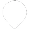 Collier Kette Halskette mit Anhänger, Herz mit Zirkonia weiß, 925 Silber 42cm