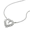 Collier Kette Halskette mit Herz rhodiniert glänzend, Silber 925, 43cm
