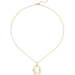 Collier Kette mit Anhänger aus 925 Silber vergoldet mit 5 Zirkonia 45cm Damen