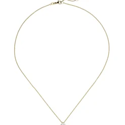 Collier Kette mit Anhänger 585 Gelbgold Diamant 0,50 ct. W-SI 45cm 5er-Krappe