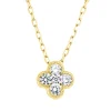 Collier Kleeblatt 750 Gelbgold 4 Brillanten 0,23ct TW-SI 1 Brillant 0,01ct TW-SI