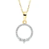 Collier Kreis aus 750 Gelbgold 22 Diamanten 0,21ct TW-SI L:45cm Fassung rhodiniert