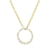 Collier Kreis aus 750 Gold Gelbgold 16 Brillanten 0,17ct F-SI L:45,7cm
