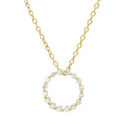 Collier Kreis aus 750 Gold Gelbgold 16 Brillanten 0,17ct F-SI L:45,7cm