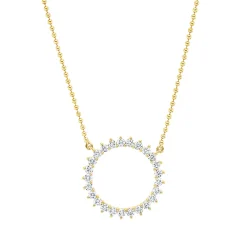 Collier Kreis aus 750 Gold Gelbgold 25 Brillanten 0,44ct I-SI L:45cm