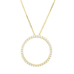 Collier Kreis aus 750 Gold Gelbgold 41 Brillanten 0,27ct TW-SI L:45cm