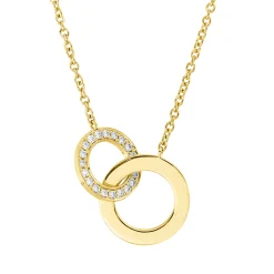 Collier Kreis aus 750 Gold Gelbgold 20 Brillanten 0,15ct TW-SI L:45cm