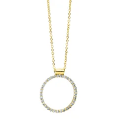 Collier Kreis aus 750 Gold Gelbgold 33 Brillanten 0,27ct TW-SI L:42cm