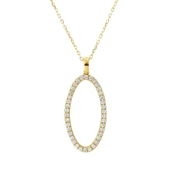 Collier Kreis aus 750 Gold Gelbgold 37 Diamanten 0,19ct TW-SI L:45cm