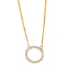 Collier Kreis aus 750 Gold Rotgold 24 Brillanten 0,11ct TW-SI L:45cm