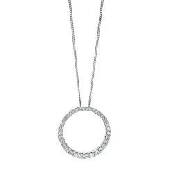 Collier Kreis aus 750 Gold Weißgold 36 Brillanten 0,35ct TW-SI L:43cm