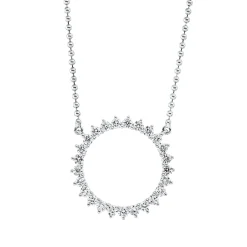 Collier Kreis aus 750 Gold Weißgold 25 Brillanten 0,43ct TW-SI L:45,7cm