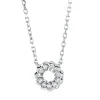 Collier Kreis aus 750 Gold Weißgold 11 Brillanten 0,07ct TW-SI L:45,7cm