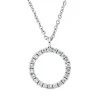 Collier Kreis aus 750 Gold Weißgold 22 Brillanten 0,07ct TW-SI L:45cm