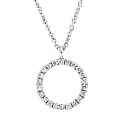 Collier Kreis aus 750 Gold Weißgold 22 Brillanten 0,07ct TW-SI L:45cm