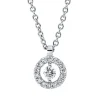 Collier Kreis aus 750 Gold Weißgold 15 Brillanten 0,08ct TW-SI L:42cm
