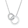 Collier Kreis aus 750 Gold Weißgold 20 Brillanten 0,15ct TW-SI L:45cm