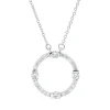 Collier Kreis aus 750 Gold Weißgold 24 Brillanten 0,48ct TW-SI L:45,7cm
