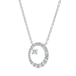Collier Kreis aus 750 Gold Weißgold 23 Brillanten 0,32ct TW-VSI L:45cm
