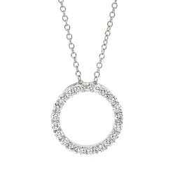 Collier Kreis aus 750 Gold Weißgold 21 Brillanten 0,58ct TW-VSI L:45cm