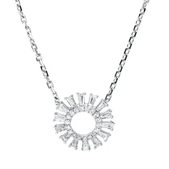Collier Kreis aus 585 Gold Weißgold 32 Diamanten 0,45ct L:43,2cm
