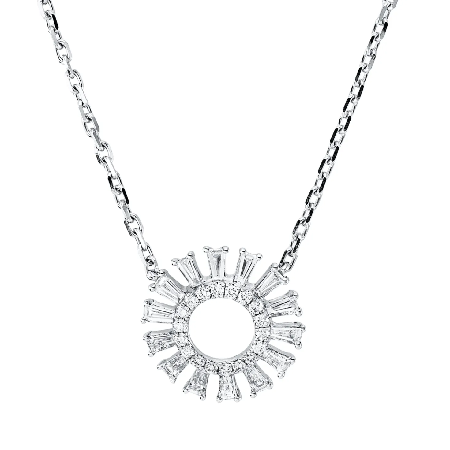 Collier Kreis aus 585 Gold Weißgold 32 Diamanten 0,45ct L:43,2cm