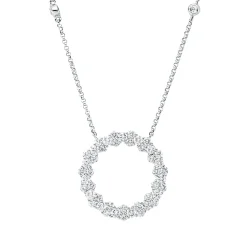 Collier Kreis aus 585 Gold Weißgold 49 Diamanten 1,35ct L:45,7cm