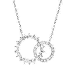 Collier Kreis aus 750 Gold Weißgold 34 Diamanten 0,48ct TW-SI