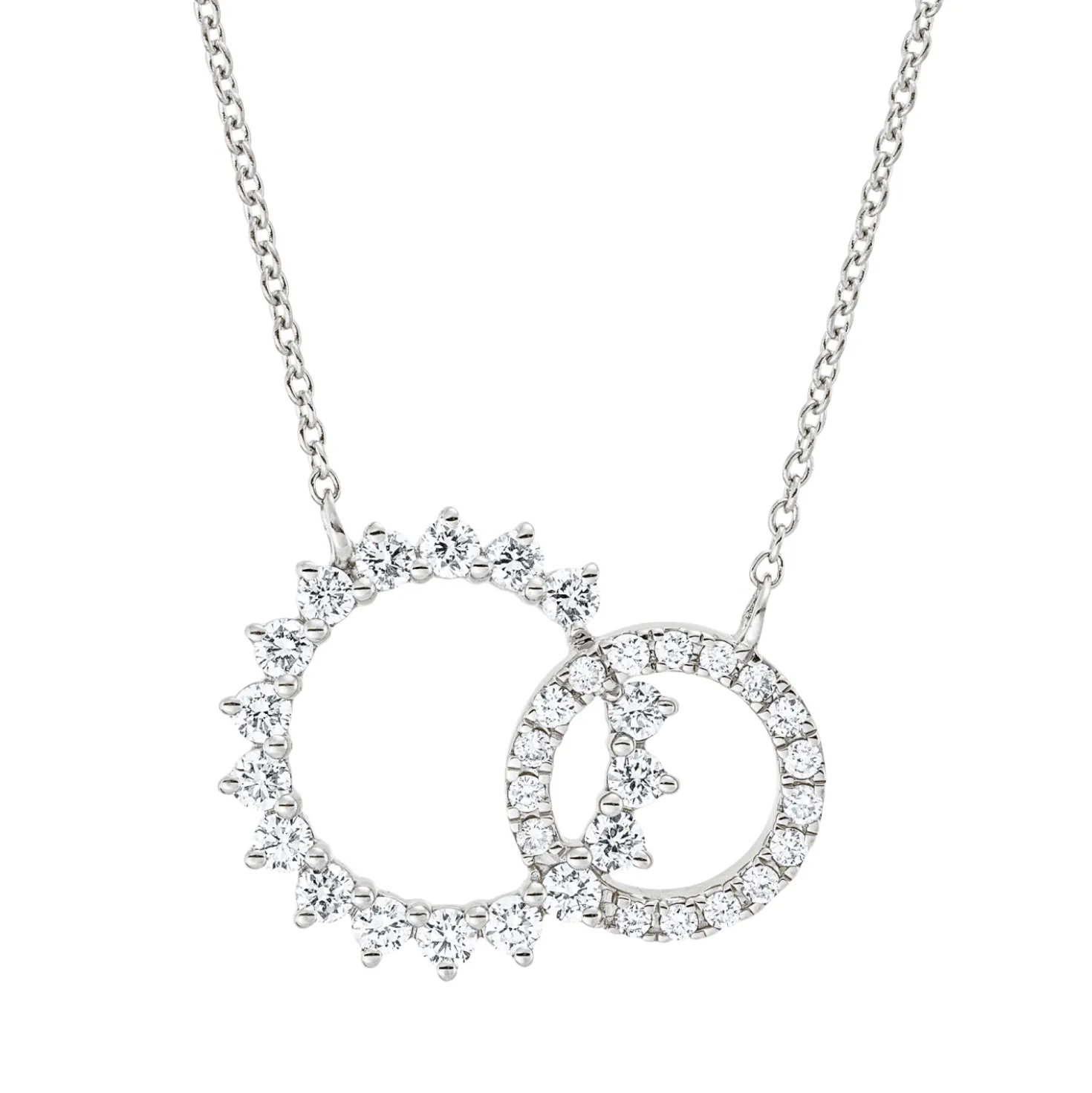 Collier Kreis aus 750 Gold Weißgold 34 Diamanten 0,48ct TW-SI