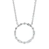 Collier Kreis aus 750 Gold Weißgold 12 Diamanten 0,36ct TW-SI L:42cm