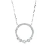 Collier Kreis aus 750 Gold Weißgold 26 Diamanten 0,36ct TW-SI L:45cm