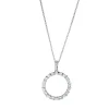 Collier Kreis aus 750 Gold Weißgold 25 Diamanten 0,75ct TW-SI L:45cm