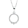 Collier Kreis aus 750 Gold Weißgold 22 Diamanten 0,22ct TW-SI L:45cm