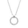 Collier Kreis aus 750 Gold Weißgold 19 Diamanten 0,11ct TW-SI L:45cm
