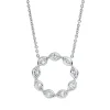 Collier Kreis aus 750 Weißgold 9 Diamanten Navette-Schliff 0,78ct TW-SI L:42cm