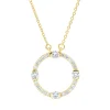 Collier Kreis 750 Gelbgold 24 Brillanten 0,48ct TW-SI L:45,7cm Fassung rhodiniert