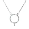 Collier Kreis 750 Weißgold 30 Diamanten 0,12ct TW-SI 1 Diamant 0,01ct TW-SI L:45cm