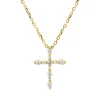 Collier Kreuz aus 750 Gelbgold 11 Brillanten 0,17ct TW-VSI/SI L:40,6cm