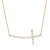Collier Kreuz aus 585 Gold Rotgold 26 Brillanten 0,34ct si-si L:40,6cm
