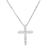 Collier Kreuz aus 750 Gold Weißgold 11 Brillanten 0,52ct TW-SI L:45cm